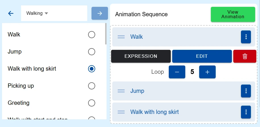 charsequence animation list